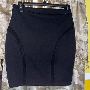 Tight Black with some See-Through Mesh Material Girl Skirt